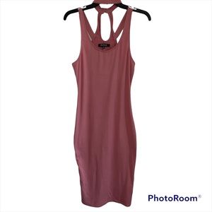 Neck clasp bodycon dress